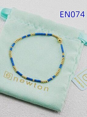 Enewton Blue Glass Tube Bead Bracelet